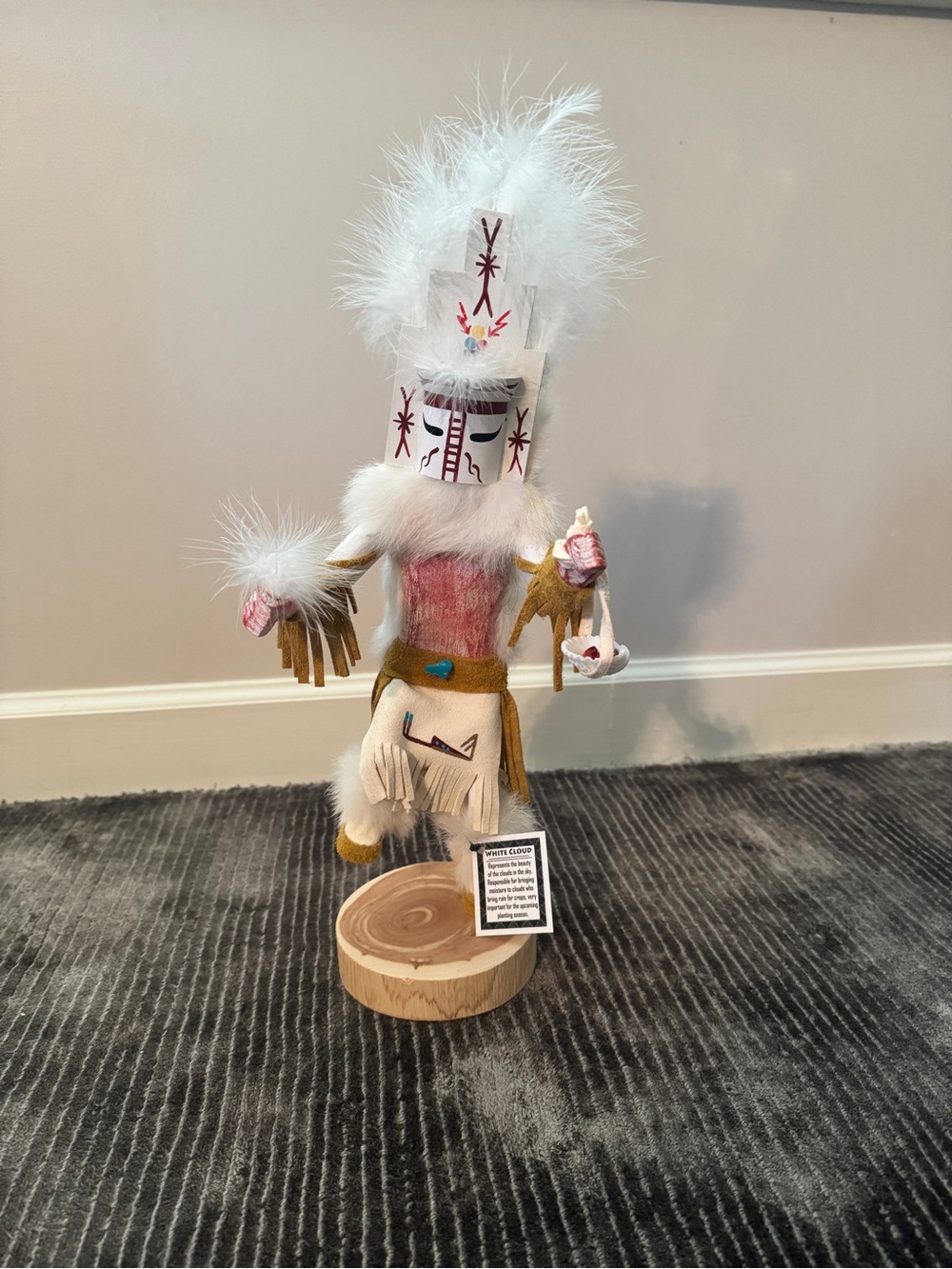 Native American White Cloud Kachina-Style Home Accent 16 inch Figurine
